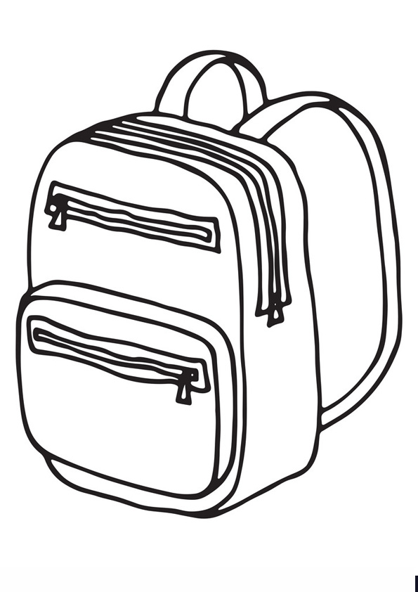 Coloring Pages | Printable Backpack School Bag Coloring page PDF Download