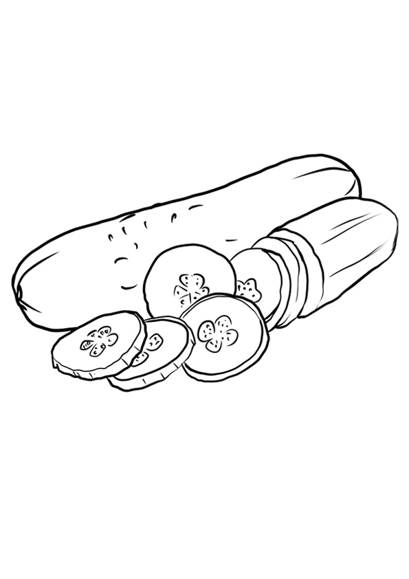 Cucumber Coloring Sheet for kids coloring page