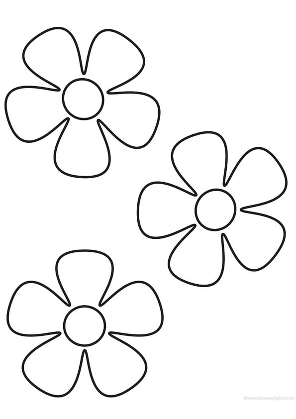 Simple Flower coloring pages for Preschooler coloring page