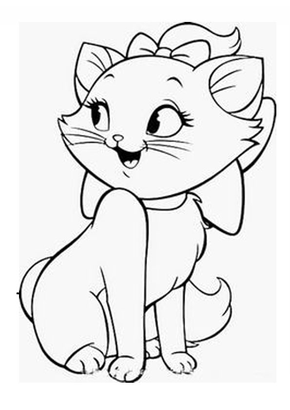 Coloring Pages | Cute baby cat coloring page for kids