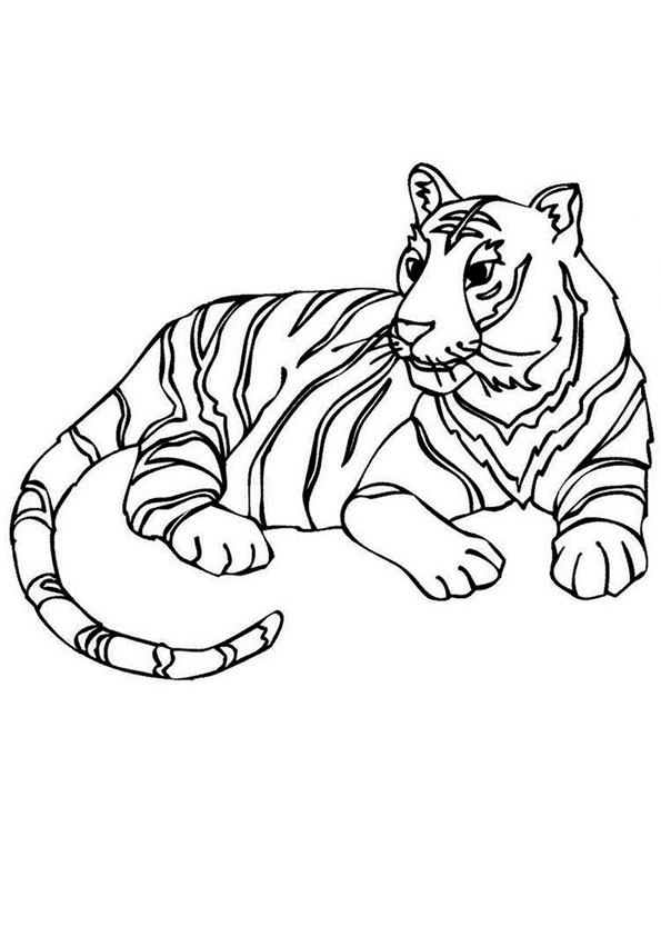 Coloring Pages | Tiger Resting Coloring Page