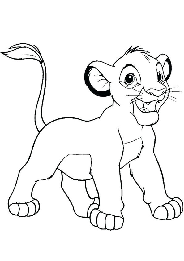 Coloring Pages | Animated Baby Lion Coloring Page for kids