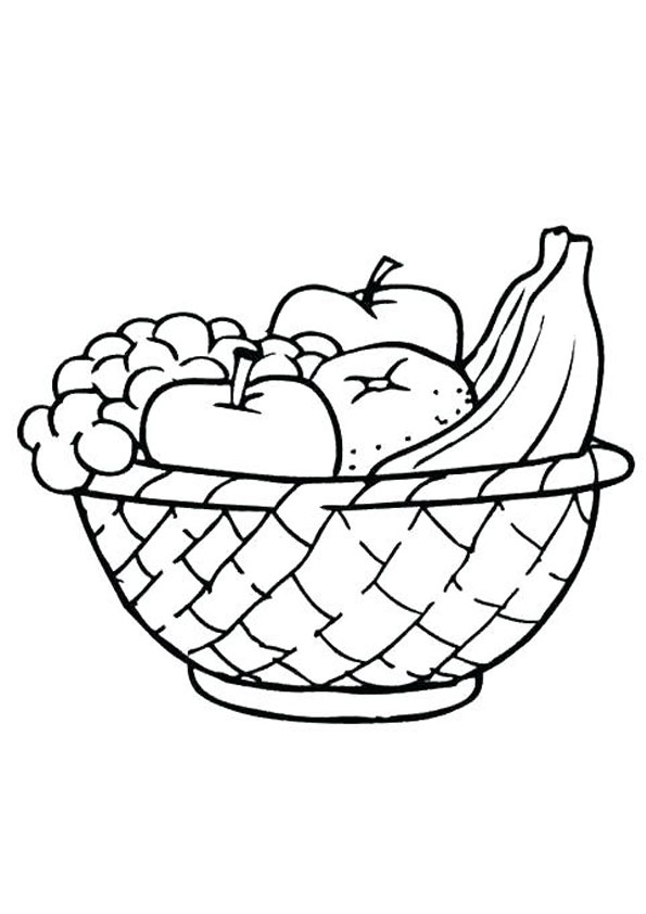 Download Coloring Pages | Grapes in Basket Coloring Page
