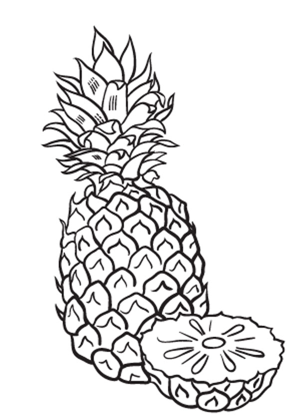 Sliced Pineapple Coloring Page coloring page