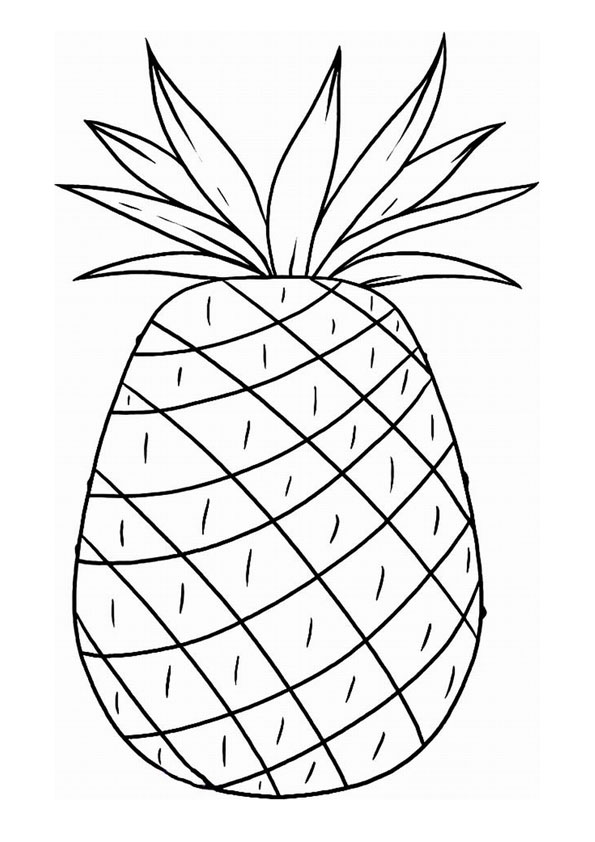 Coloring Pages | Pineapple Coloring Page for Kids