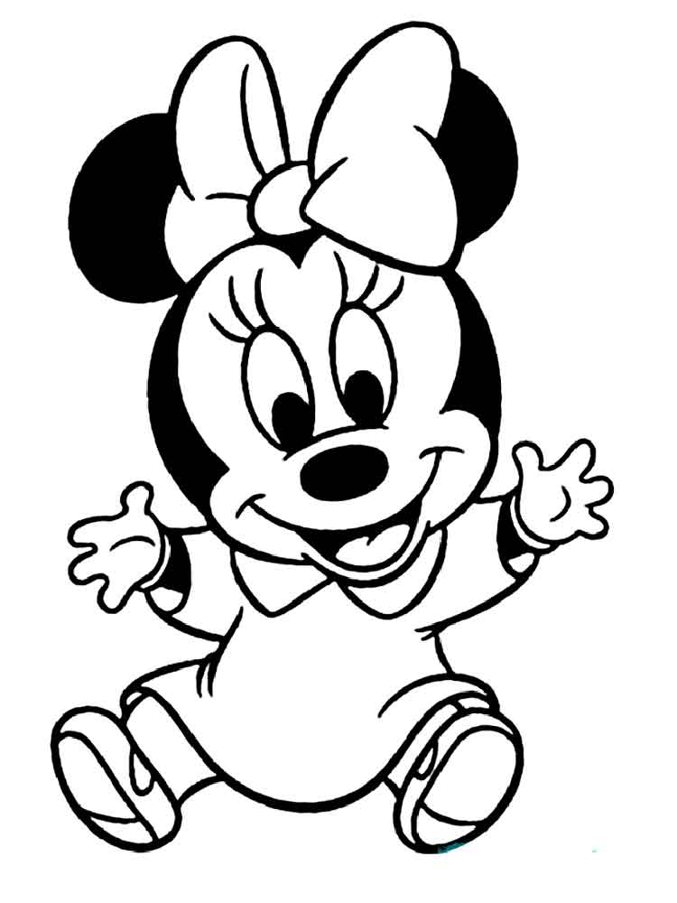 Minnie Coloring Pages Cute Disney Ba Minnie Mouse Coloring Page coloring page