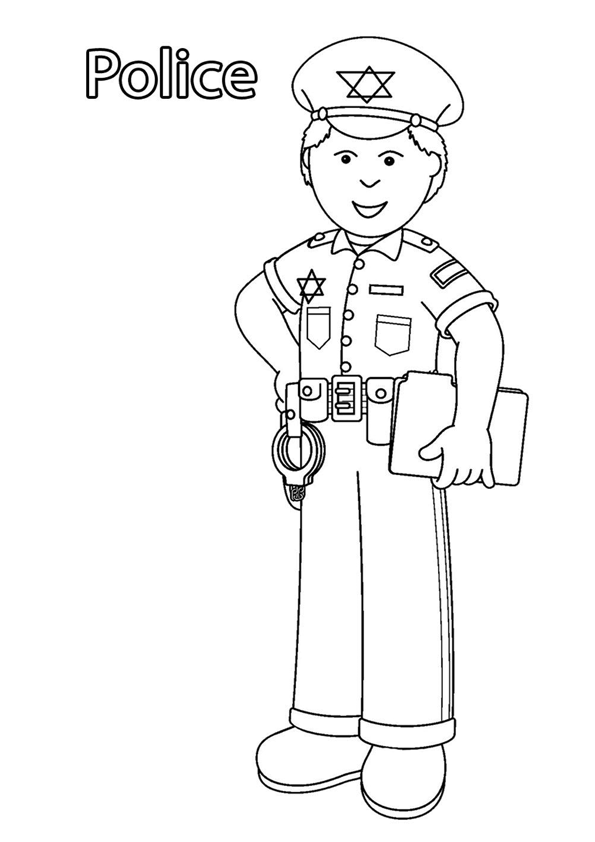 community helpers coloring pages police officer