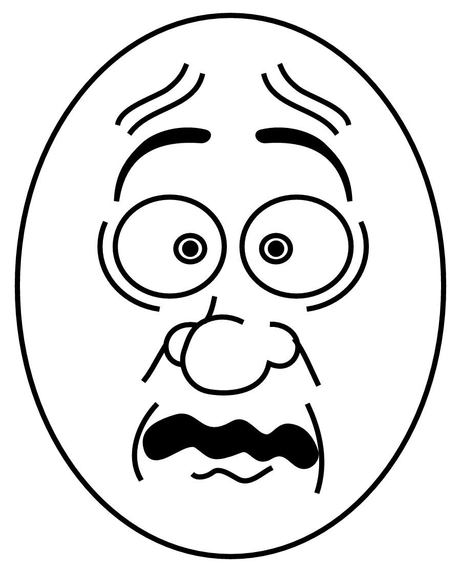 Scared Face Coloring Page