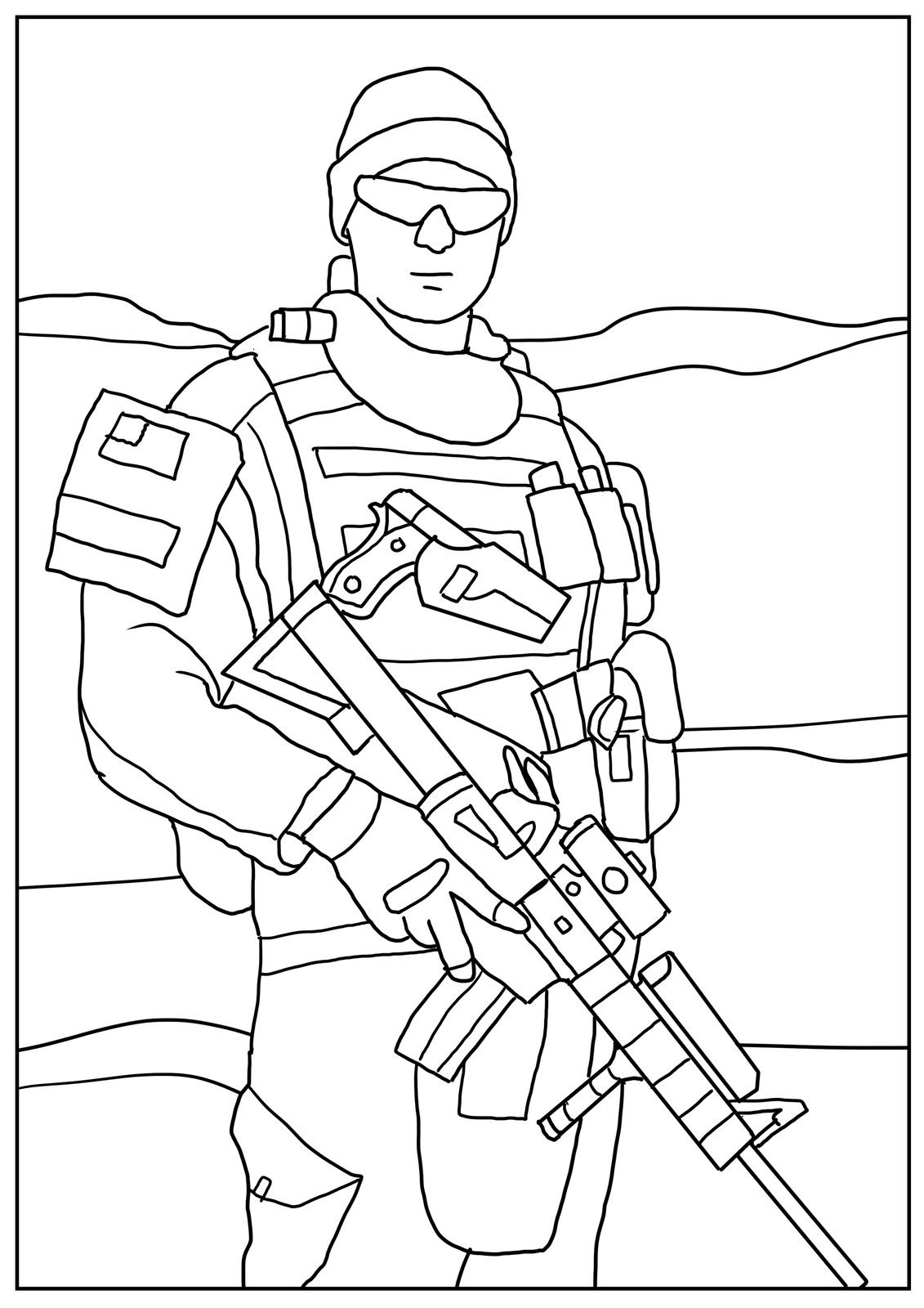 Coloring Page Military