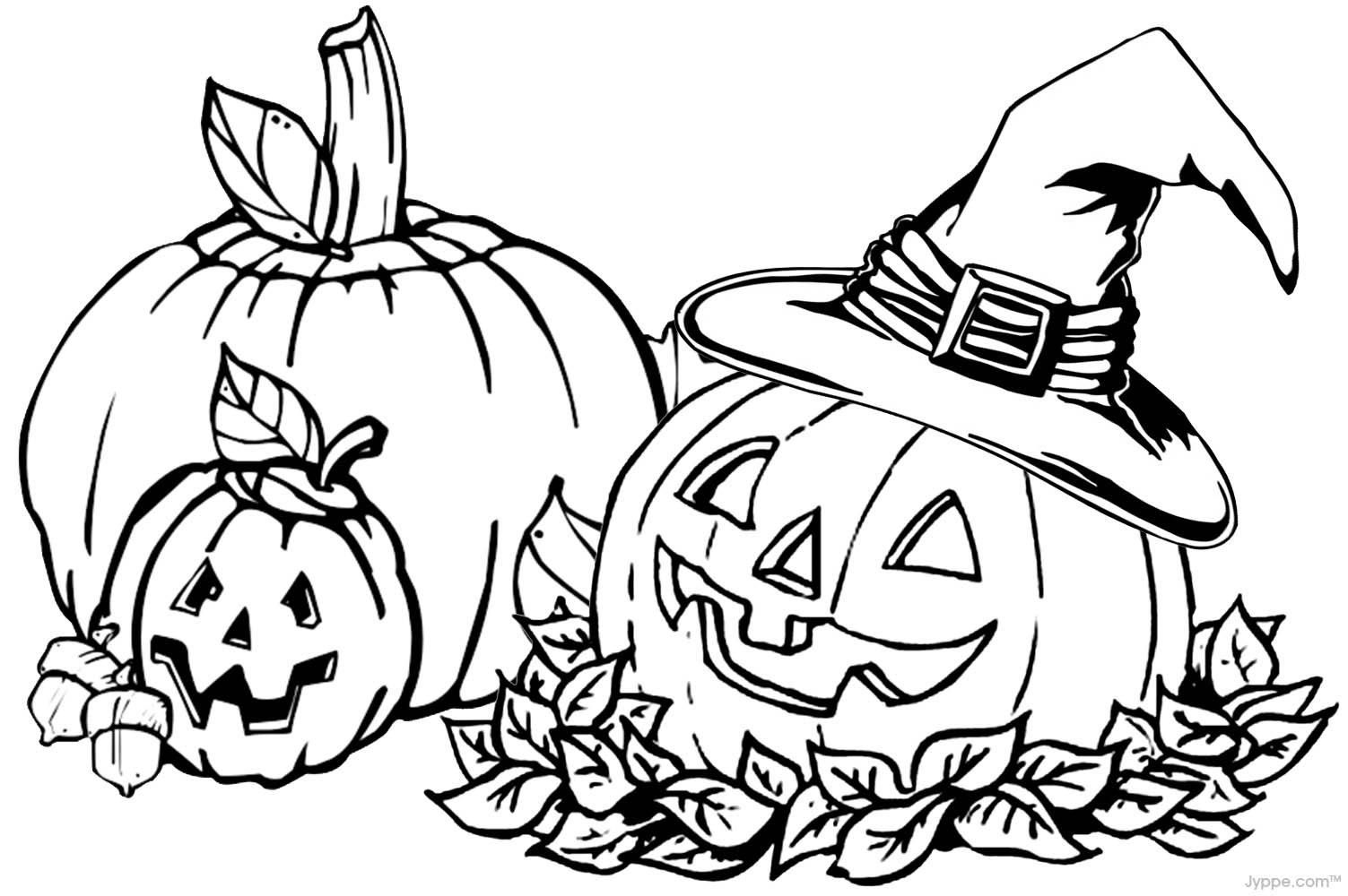Fall Halloween Pumpkin Coloring For Kids coloring page