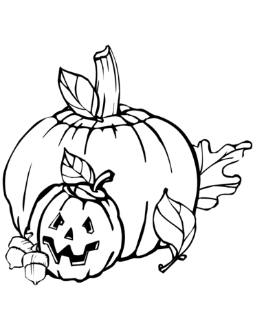 Angry Face Pumpkin Coloring Page coloring page