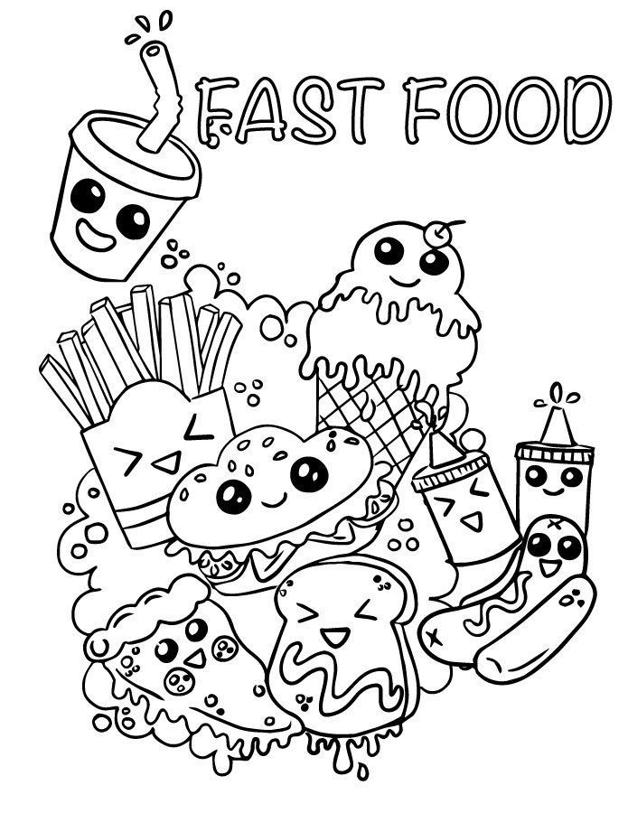 9400 Collections Cute Food Coloring Pages With Faces  Latest HD