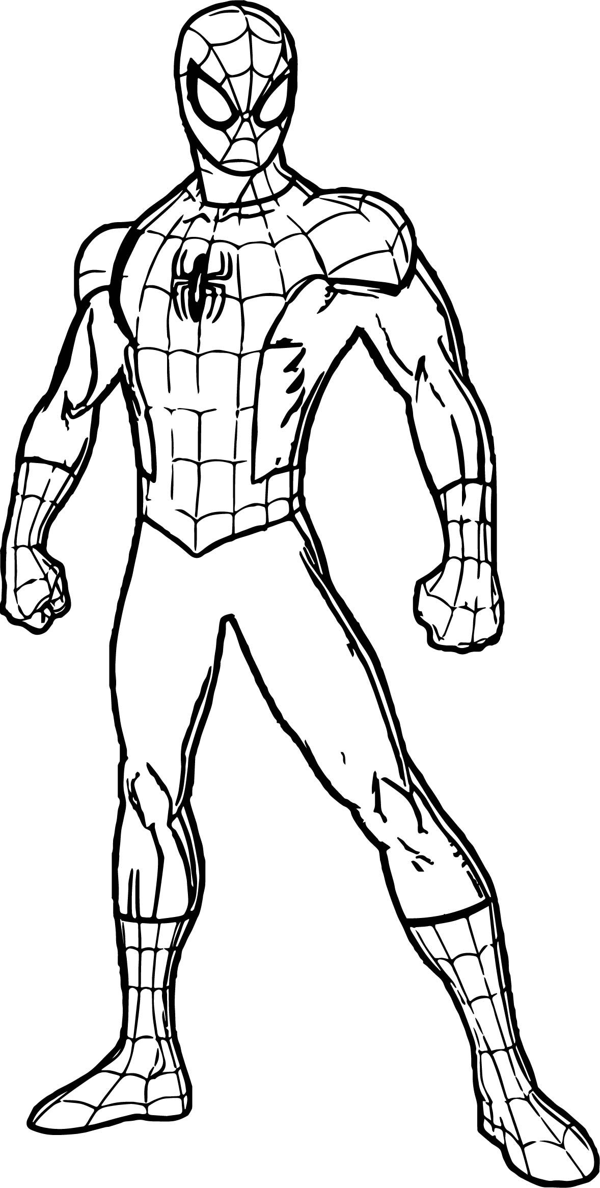 Flying Spiderman coloring sheet to print 