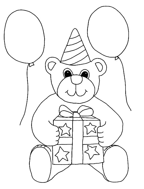 birthday bear coloring pages