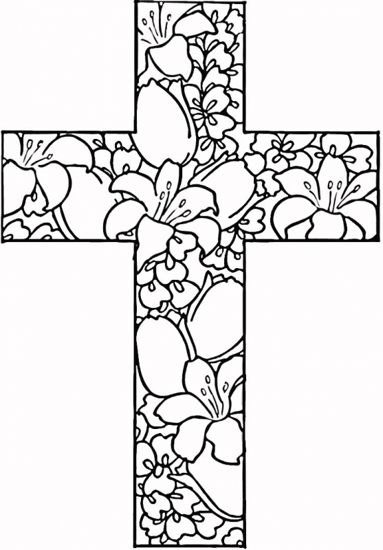 Download Coloring Pages Cross Easter Coloring Pages