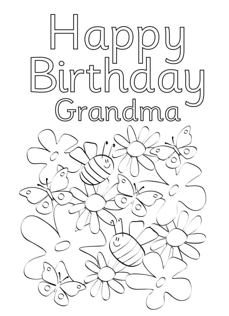 Coloring Pages Happy Birthday Coloring Pages For Grandma
