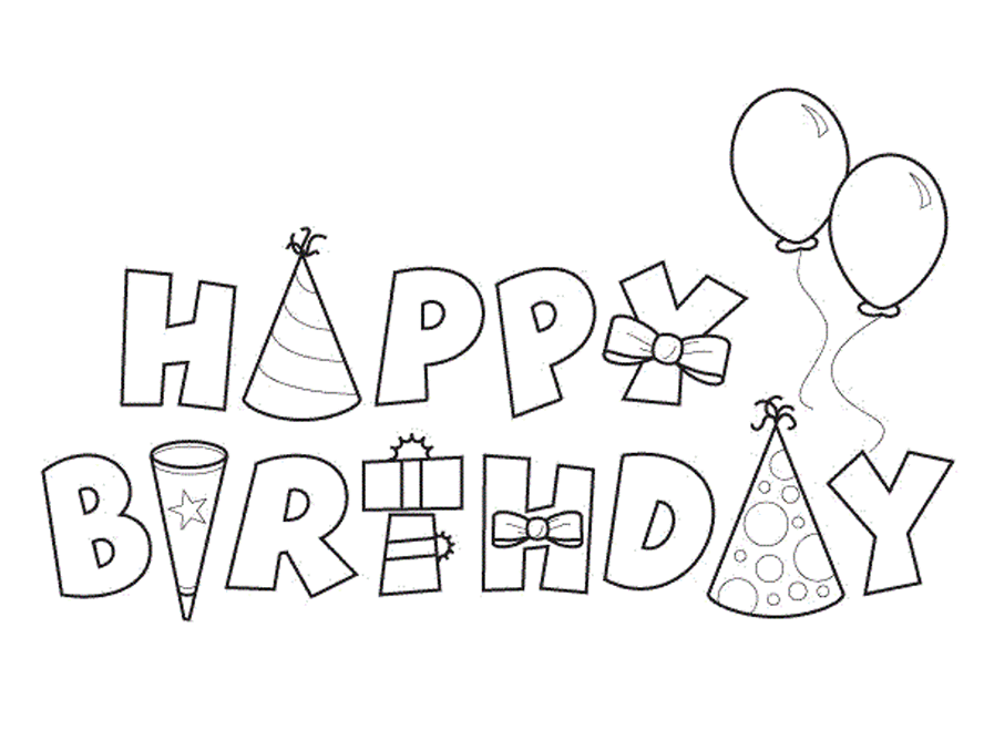 coloring pages happy birthday coloring pages for little kids