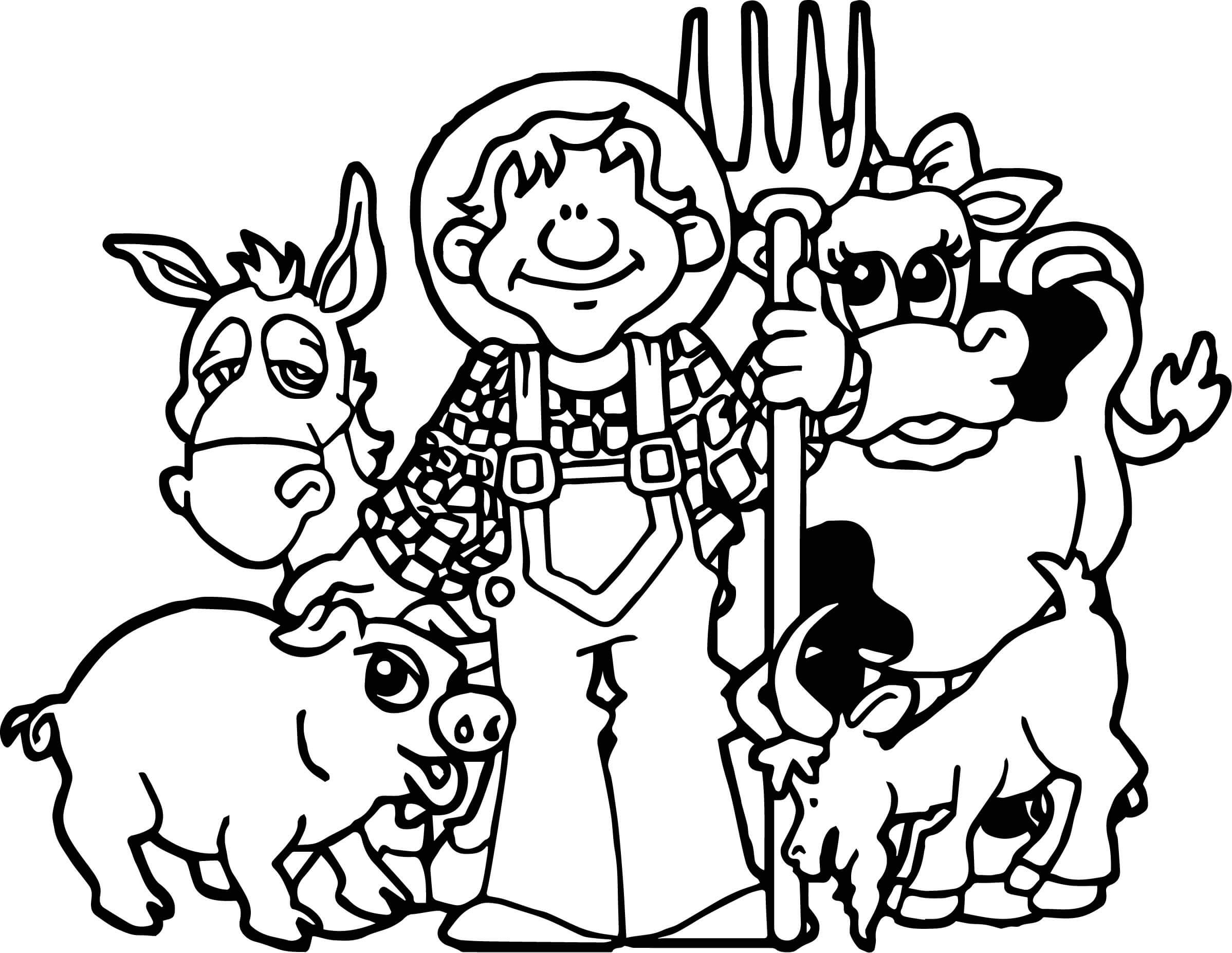 Coloring Pages Of Farm Animals For Preschoolers