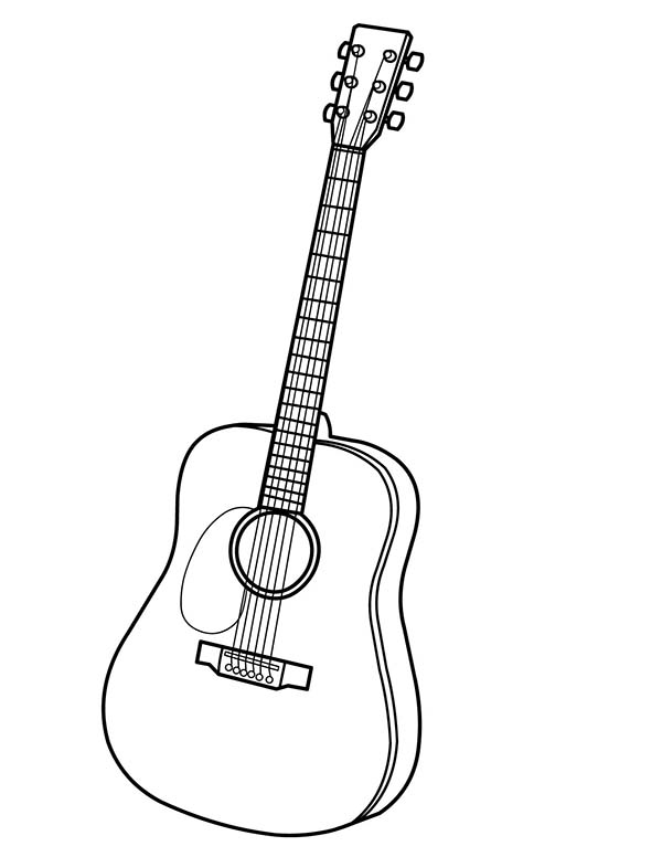 coloring pages  musical instruments acoustic guitar