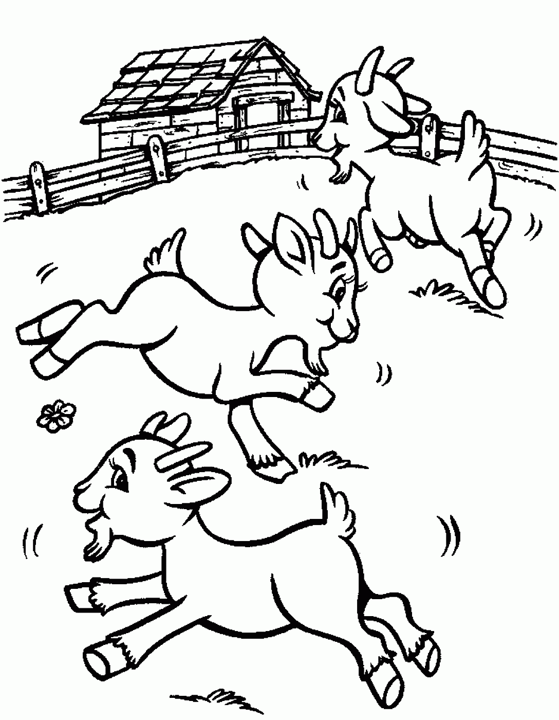3 Billy Goats Gruff Coloring Pages Sketch Coloring Page