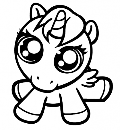 Coloring Pages | Super Cute Baby Unicorn Coloring Page