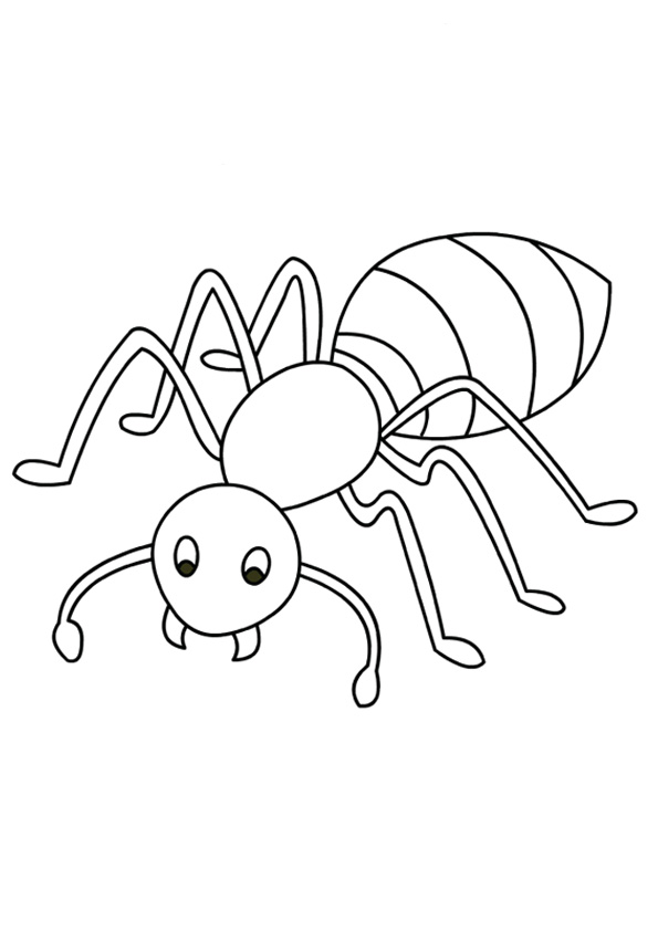 Printable A for Ant Coloring Pages for Kids coloring page