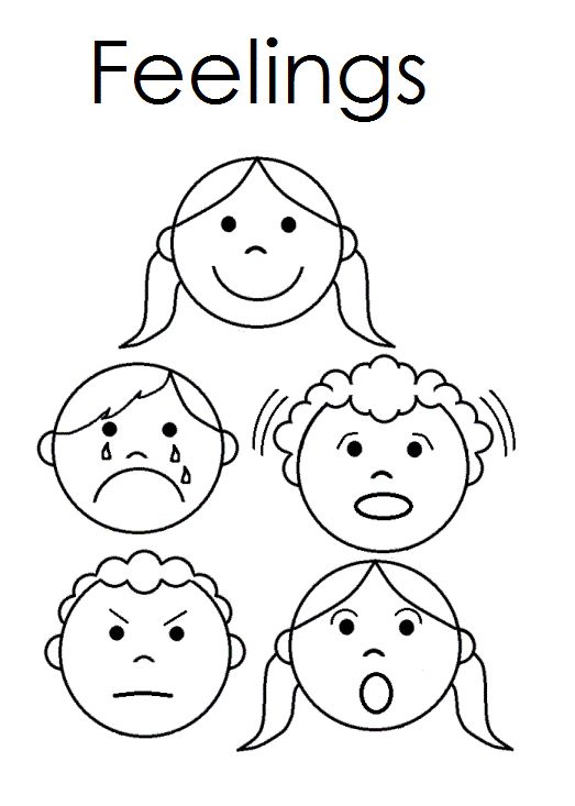 Emotions Coloring Pdf Feelings For Preschoolers And Childrens Place Preschool Math Games Printable coloring page