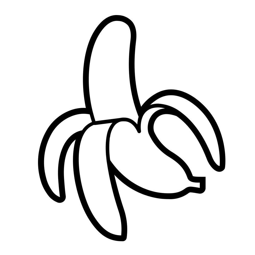 Coloring Pages | Outline Peeled Banana Coloring Page