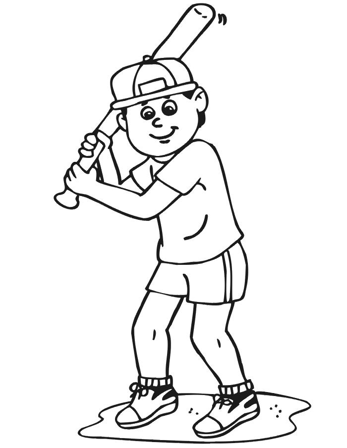 Coloring Pages Boy Playing Cricket Coloring Pages