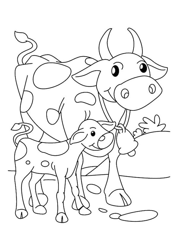 Coloring Pages | Printable Calf With Cow Coloring Pages