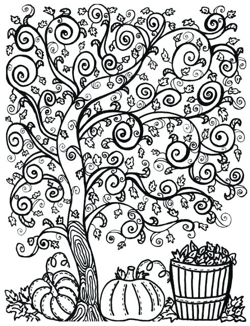15+ Fall Tree Coloring Page
