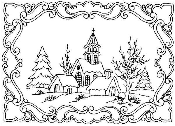 Coloring Pages  Winter Coloring Page For Adults