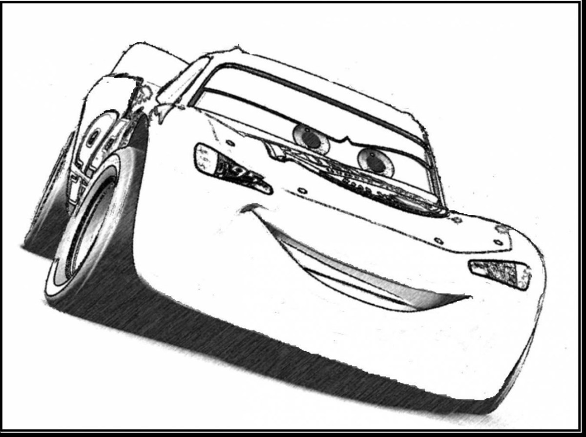 Drawing Lightning McQueen Car from Pixar film