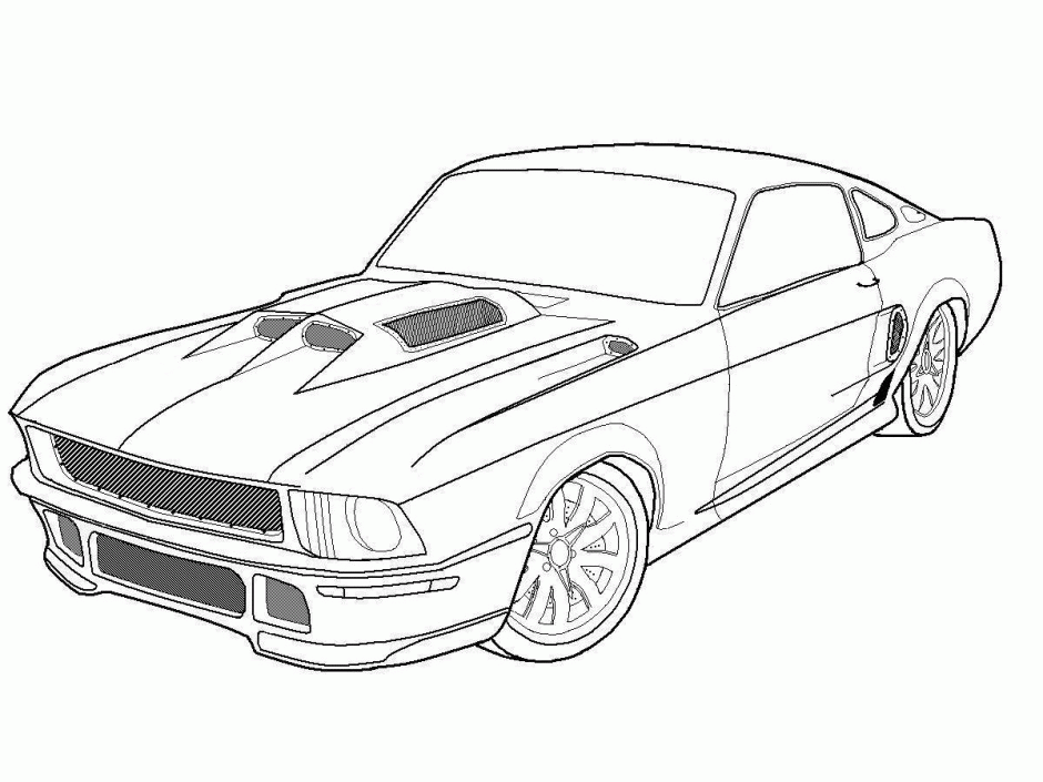Muscle Car Vehicle Coloring Pages For Kids coloring page