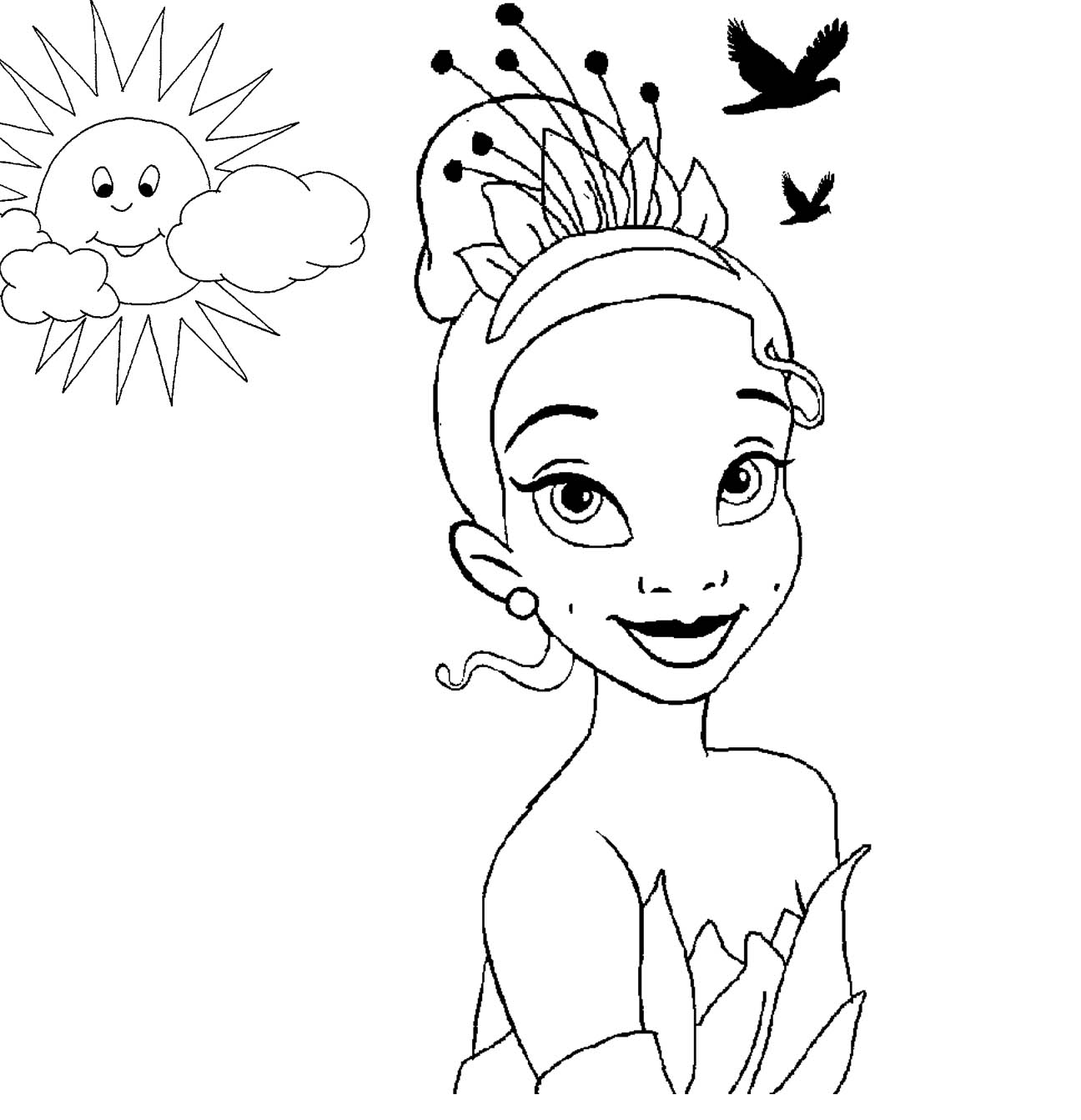 Tiana Coloring Pages Disney / Beautiful Tiana Coloring Pages Hellokids ...