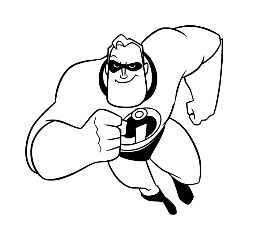 Free Printable Incredibles Characters Coloring Page for Adults and Kids 