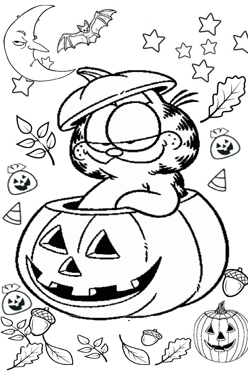 Coloring Pages | New Garfield Coloring Pages On Halloween