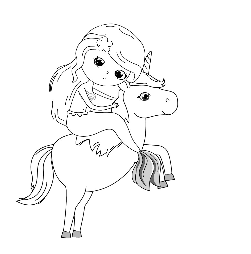 Colouring Pages Unicorn Mermaid : Coloring Pages Unicorn Mermaid