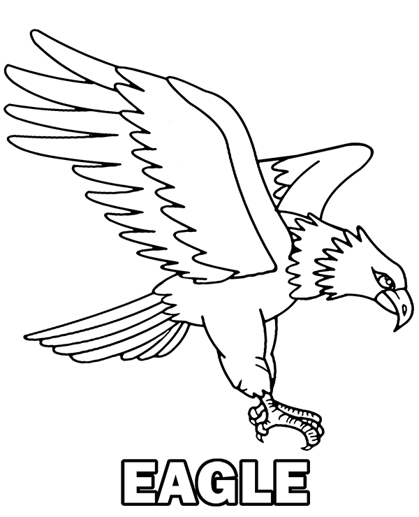 Coloring Pages | Flying Eagle Coloring Page For Children