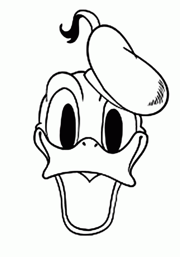 donald duck face coloring page