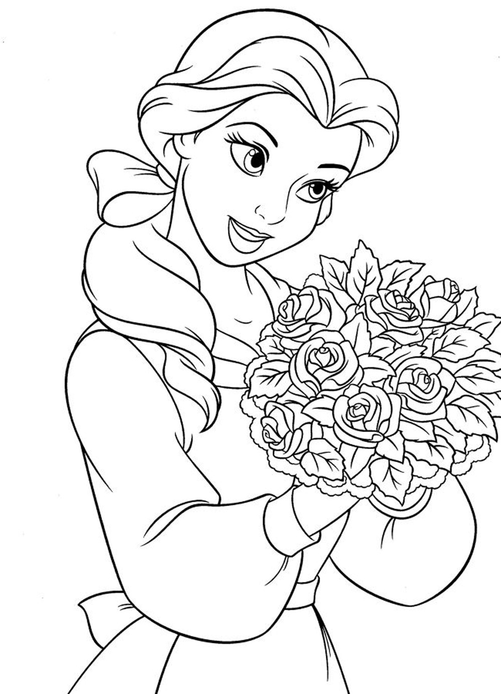 Coloring Pages  Flower And Disney Princess Tiana Coloring Pages