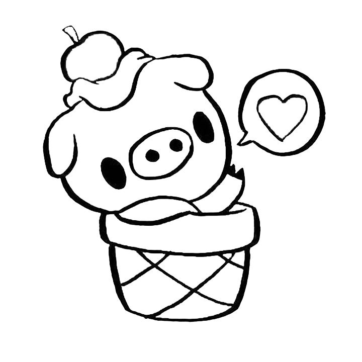 Ice Cream Kawaii Cute Printable Cute Coloring Pages / Free Kawaii