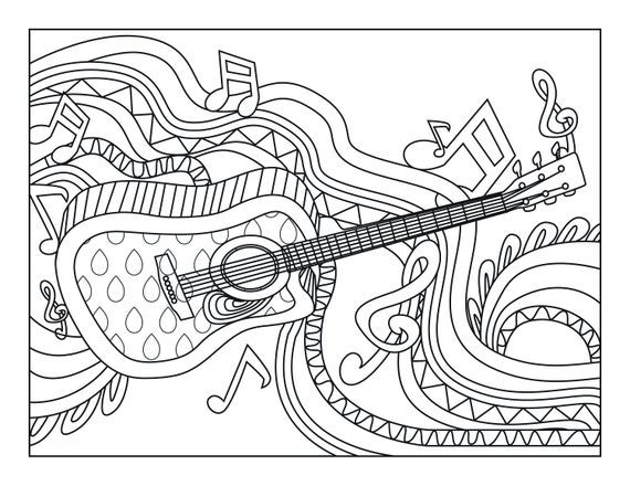 Guitar Coloring Pages Printable for Free Download