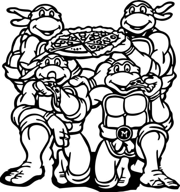 Donatello Eats Pizza Coloring Pages Ninja Turtles Coloring Pages | My ...