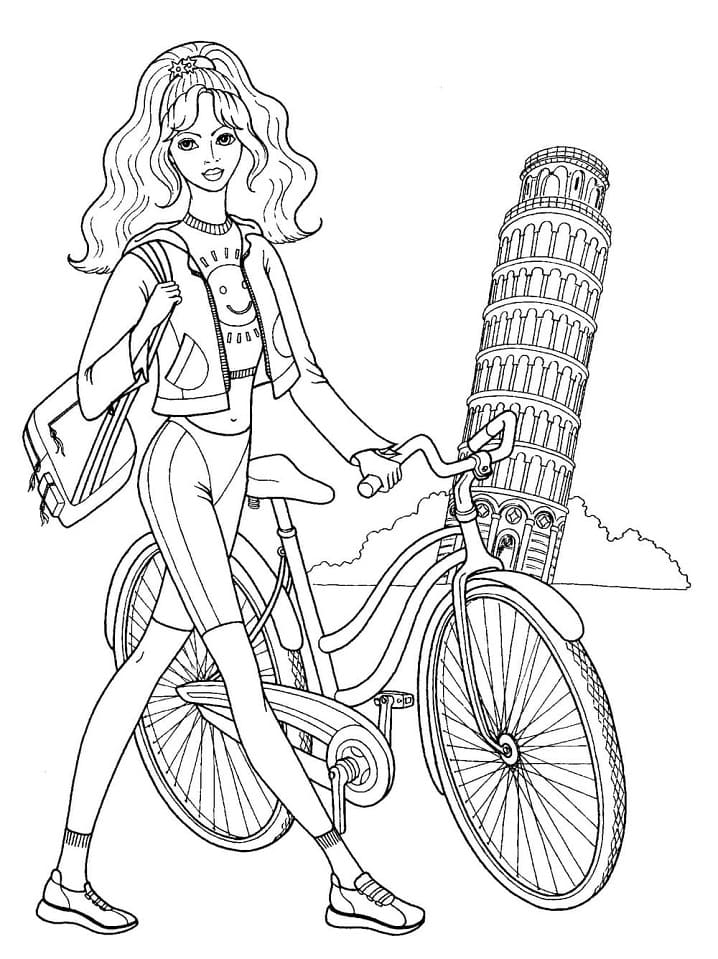 kid bike coloring pages