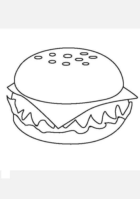 Coloring Pages Free Printable Burger Coloring Page