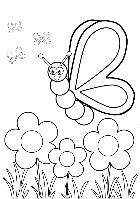 flying butterfly drawings for kids