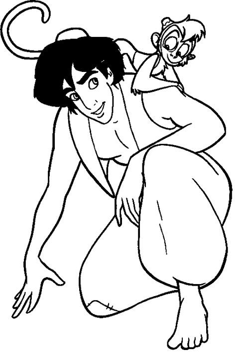 Coloring Pages  Aladdin And Abu Coloring Page