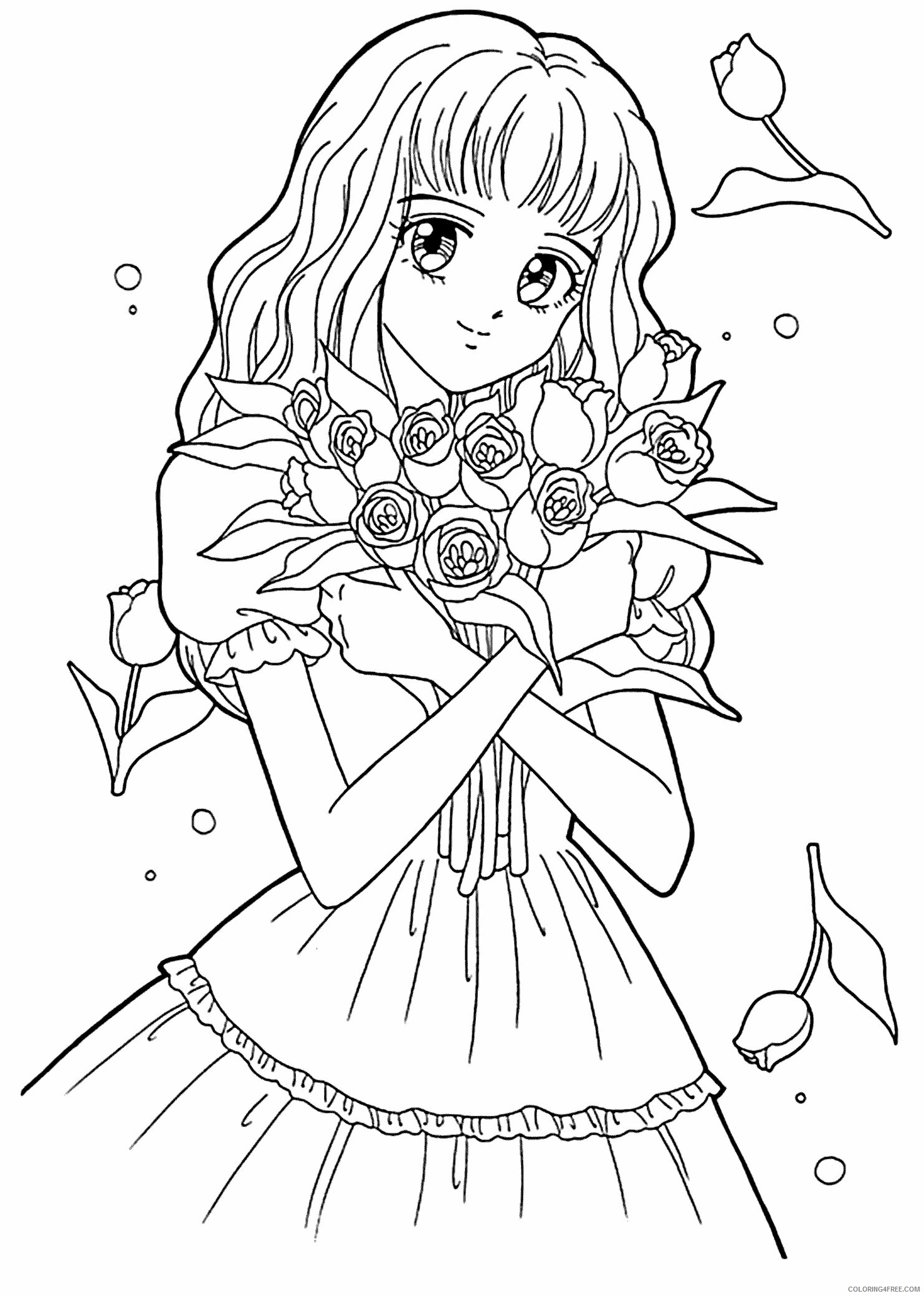 Anime Girls Coloring Pages Bundle Graphic by MyLittleDoodles · Creative  Fabrica