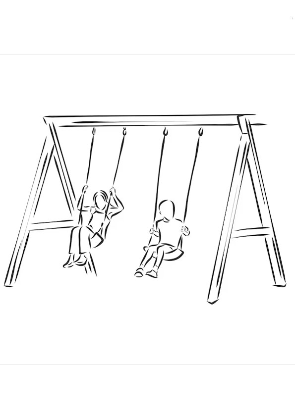 Coloring Pages Free Printable Swing Set Coloring Page For Kids